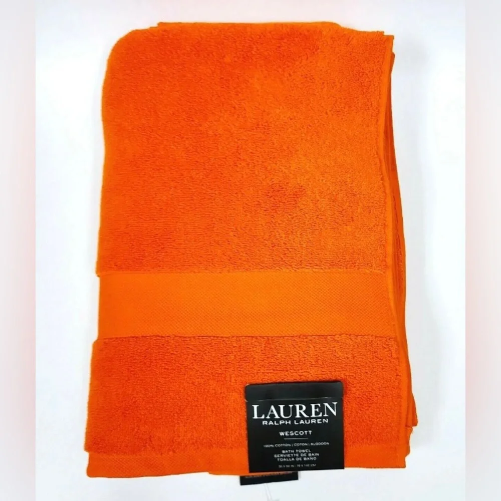 🧡 Lauren Ralph Lauren Westcott Bath Towels - Set of 2 - Summer Orange